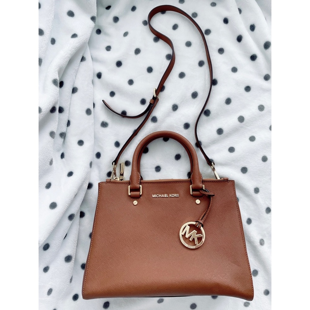 Michael Kors Crossbody Handbag Brown Leather